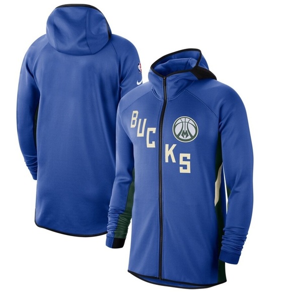 Z Men's Small Milwaukee Bucks Nike Royal/Hunter Green 2019/20 Earned Edition